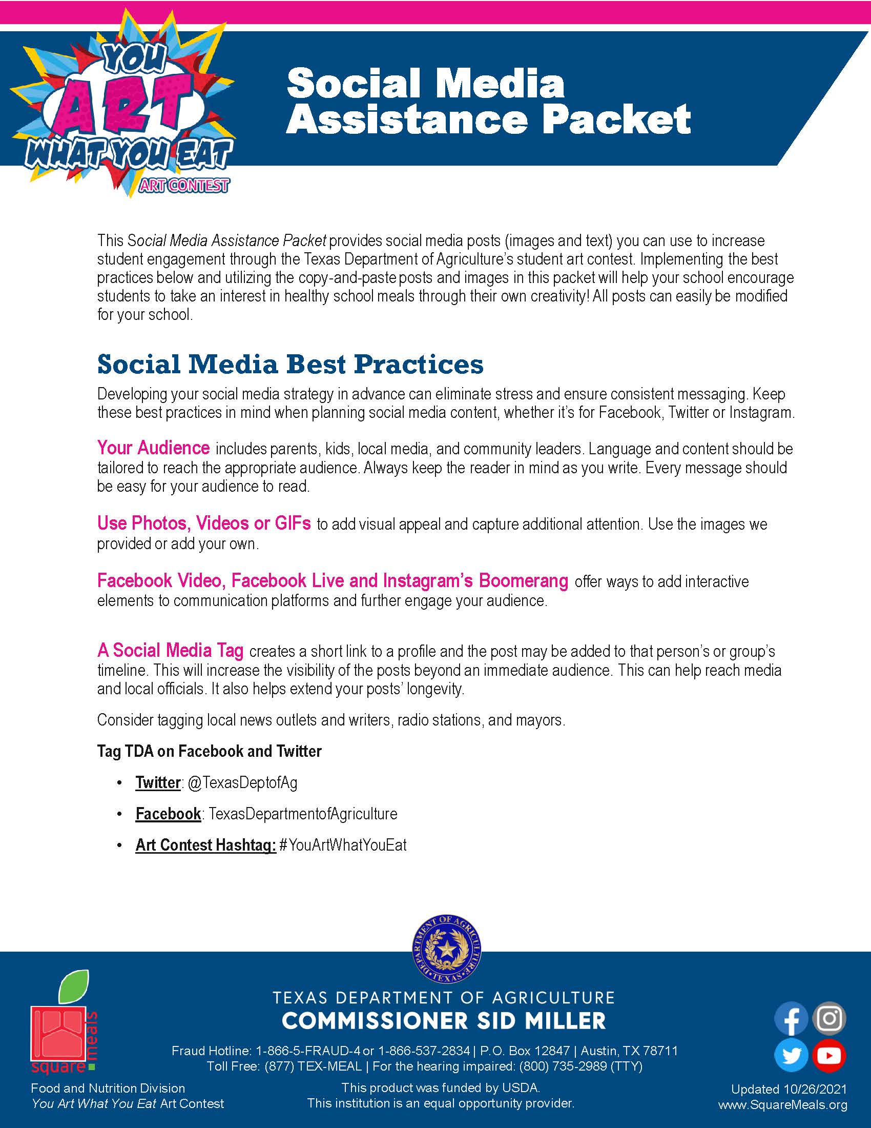 Social Media Assistance Packet