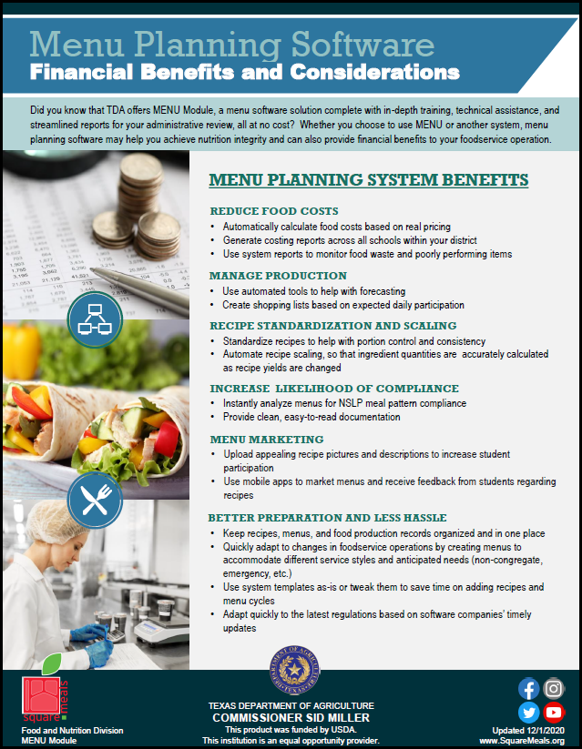 Menu Planning Software: Financial Benefits and Considerations
