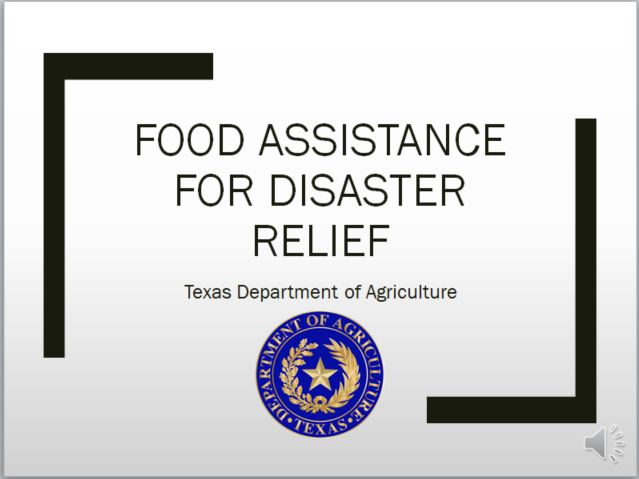 Food Assistance for Disasters Presentation