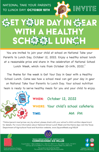 Take your parent to lunch day invite