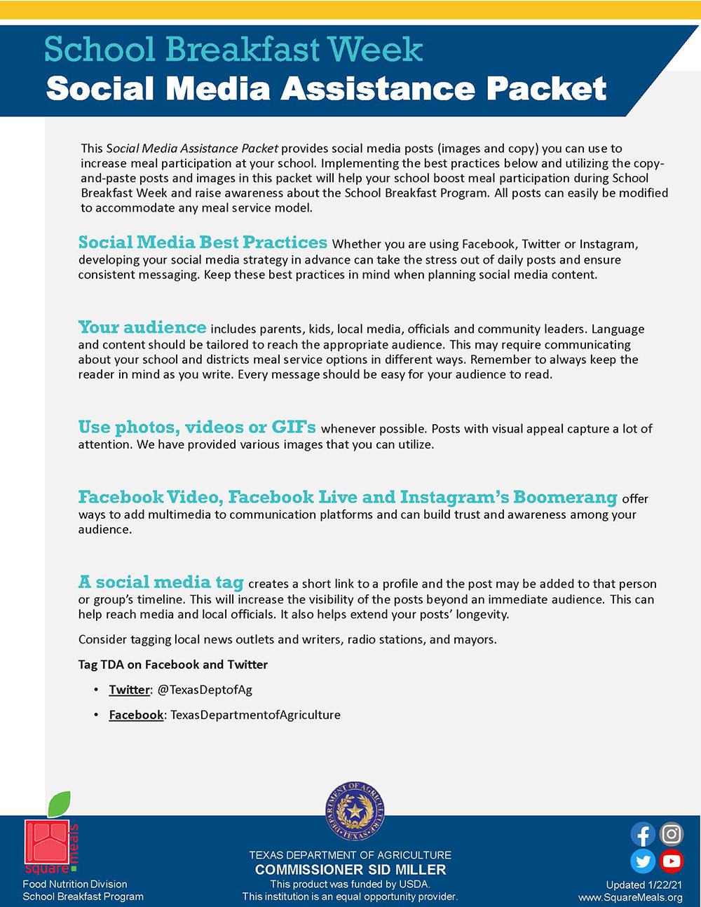 Social Media Assistance Packet