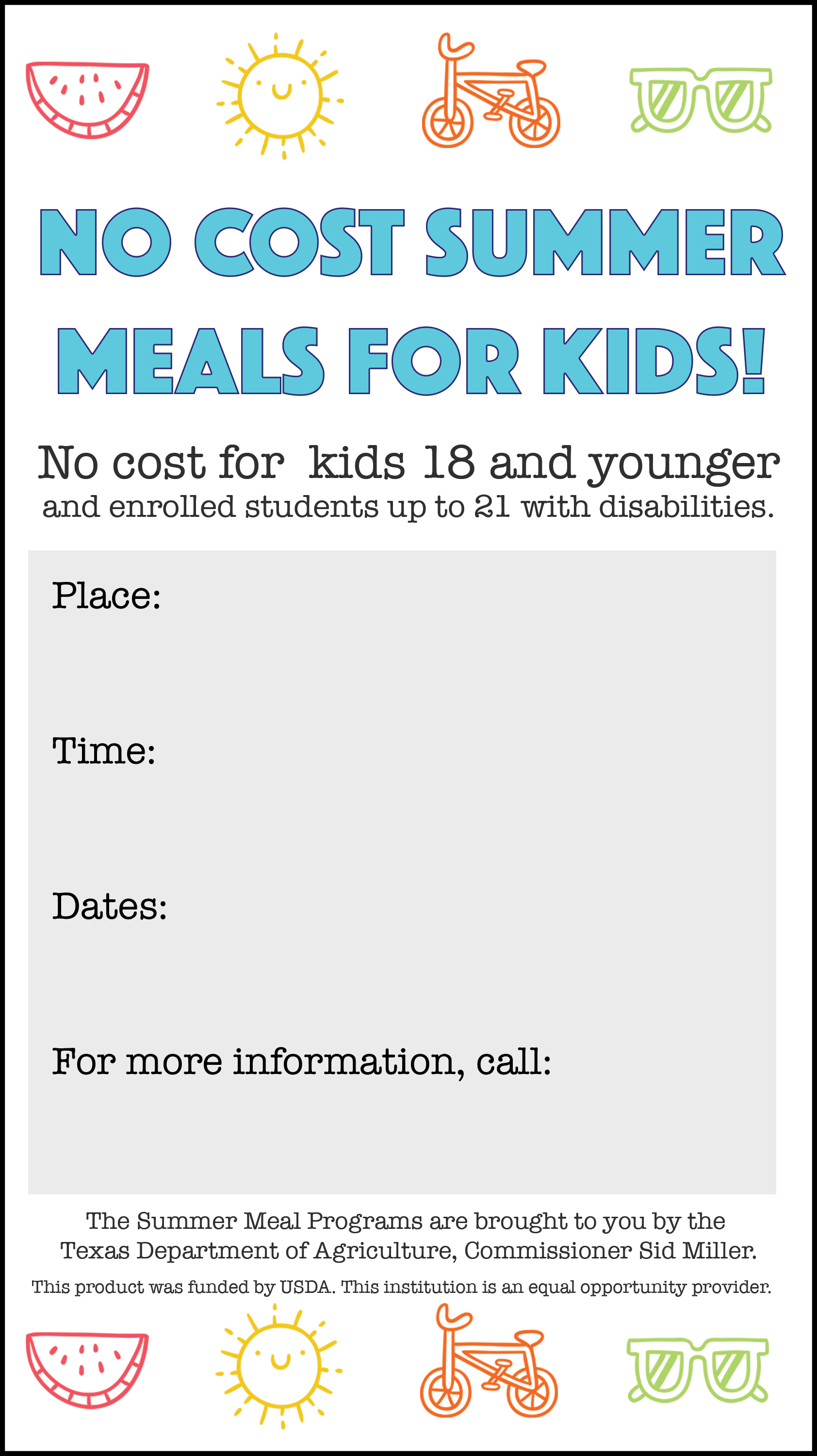 Seamless Summer Feeding Program Daily Meal Count Form - K12 Wa