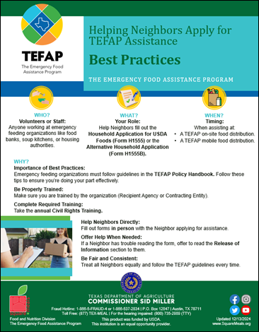 TEFAP Training
